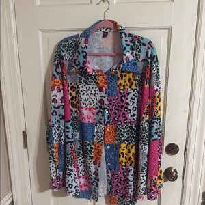 SHEIN Multicolor Animal Print Shirt